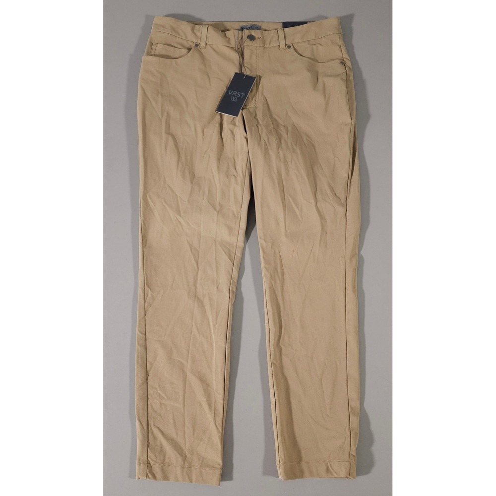 VRST Limitless 5 Pkt Skinny Pants Mens 34x30 Warm Stone Tan Stretch Chino